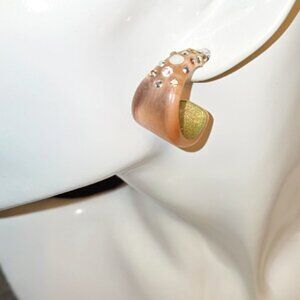 Alexis Bittar Peach/Pink Lucite Hoop Earrings